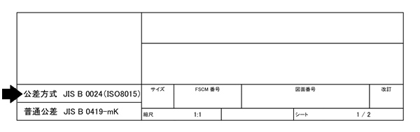独立の原則を表わした公差方式の表示