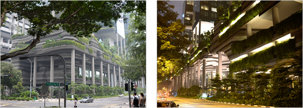 昼（左）と夜（右）のパークロイヤル ピッカリング ホテルの画像