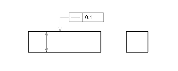 平面上の真直度指示例（母線指示）