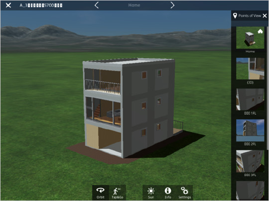 iPadで動作するAutodesk LIVE Viewerで表示