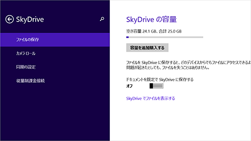 SkyDriveの容量