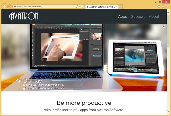 「Avatron」Webサイト画面